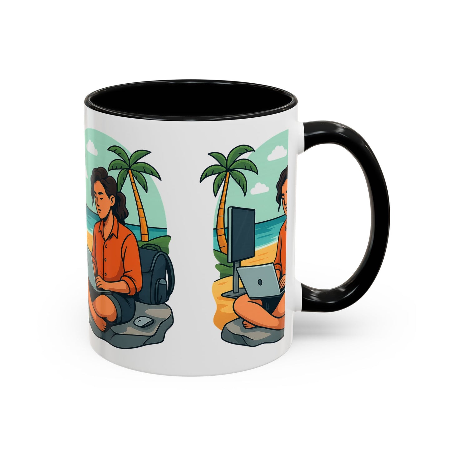 “Be Beautiful” Black-Trim Ceramic Coffee Mug