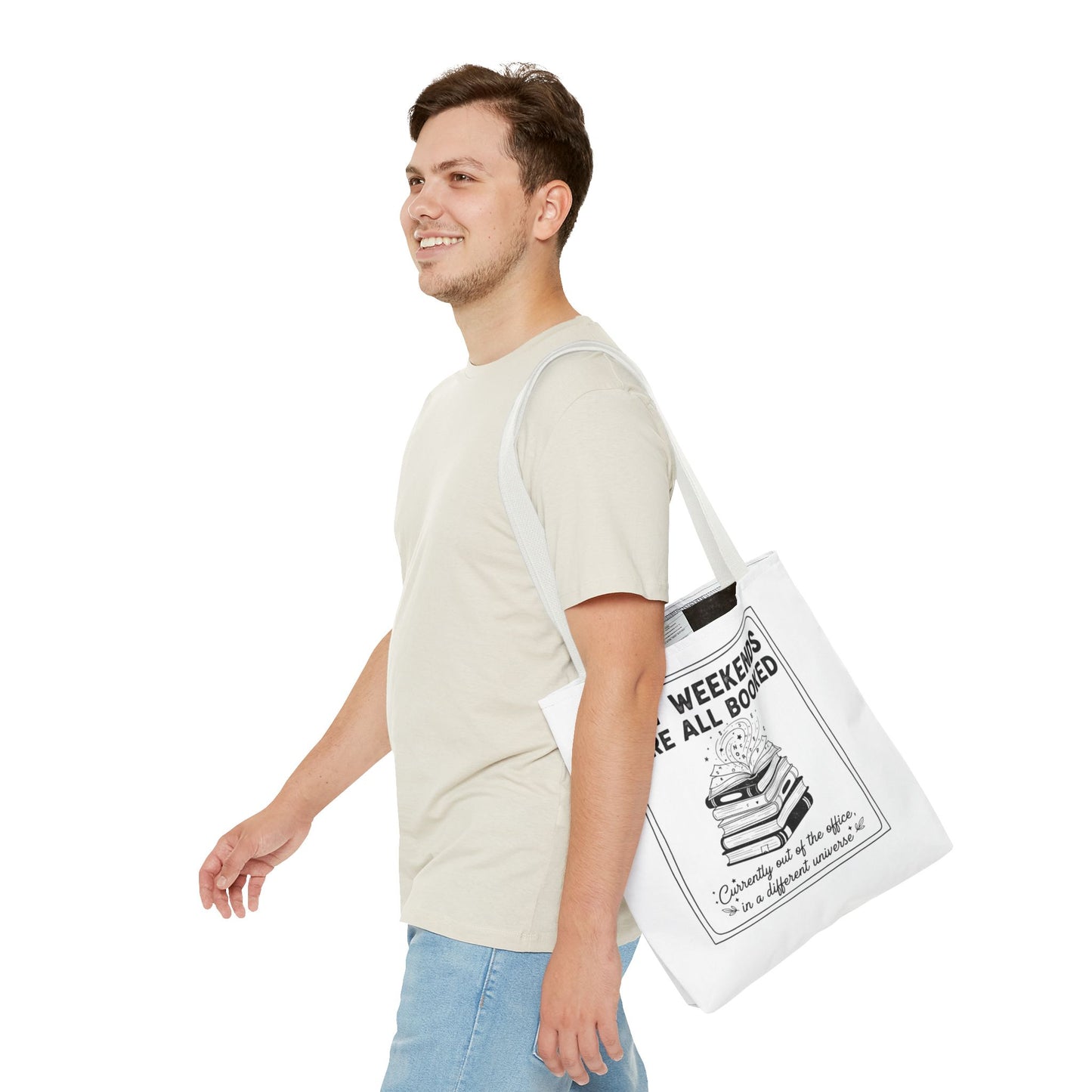 My Weekends Are All Booked Tote Bag | Funny Book Lover Gift | Bibliophile Aesthetic Canvas Bag | Literary Out of Office Tote