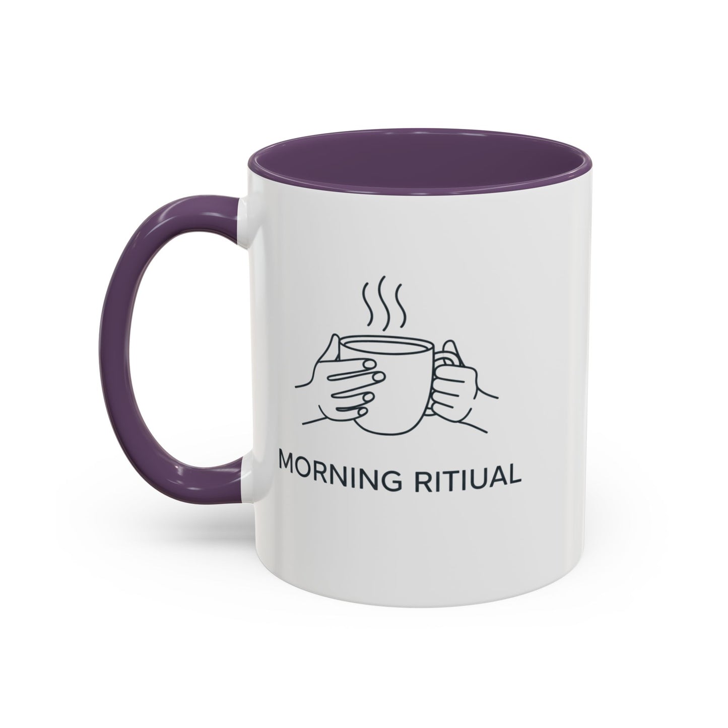 “Morning Ritual” Ceramic Coffee Mug, 11oz Accent Cup
