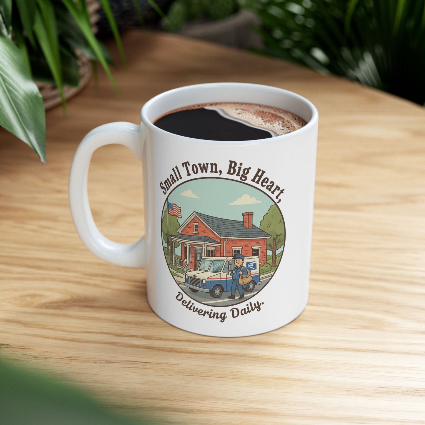 Ceramic Coffee Mug – “Small Town, Big Heart” Scenic Village (11oz/15oz)