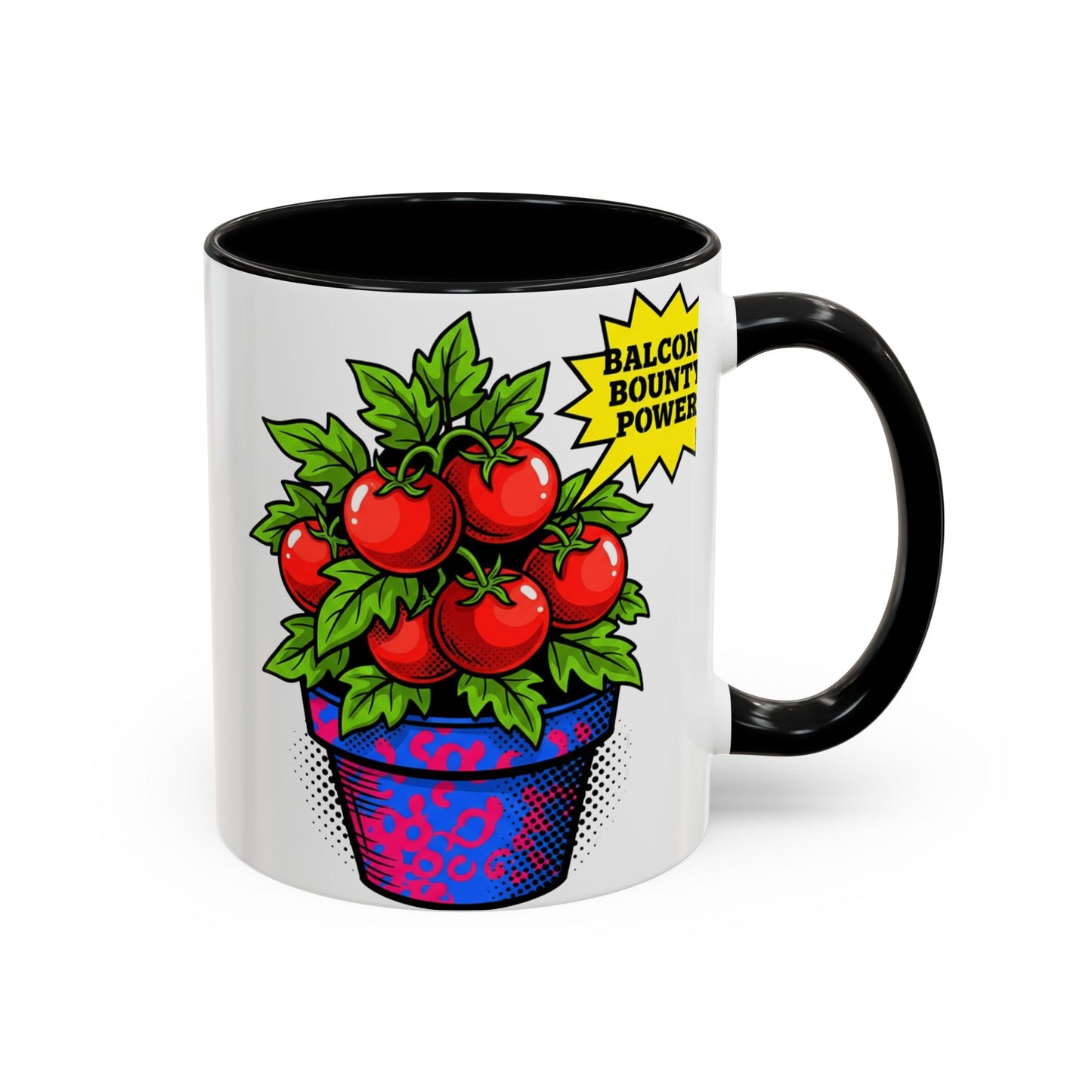 “Balcony Bounty Power!” Coffee Mug – Tomato Plant Garden Accent Mug