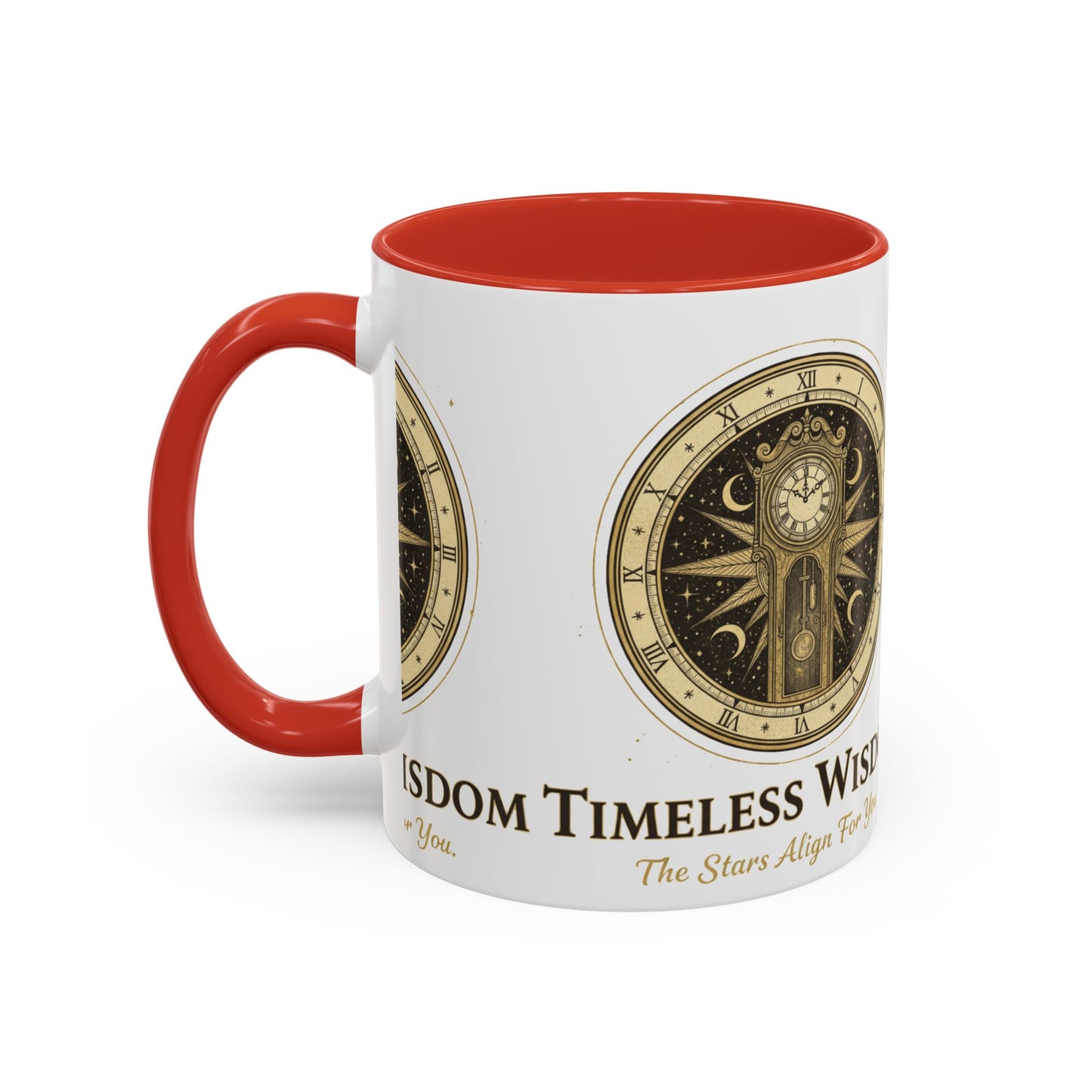 Vintage Celestial Clock Ceramic Coffee Mug | Timeless Wisdom Gift