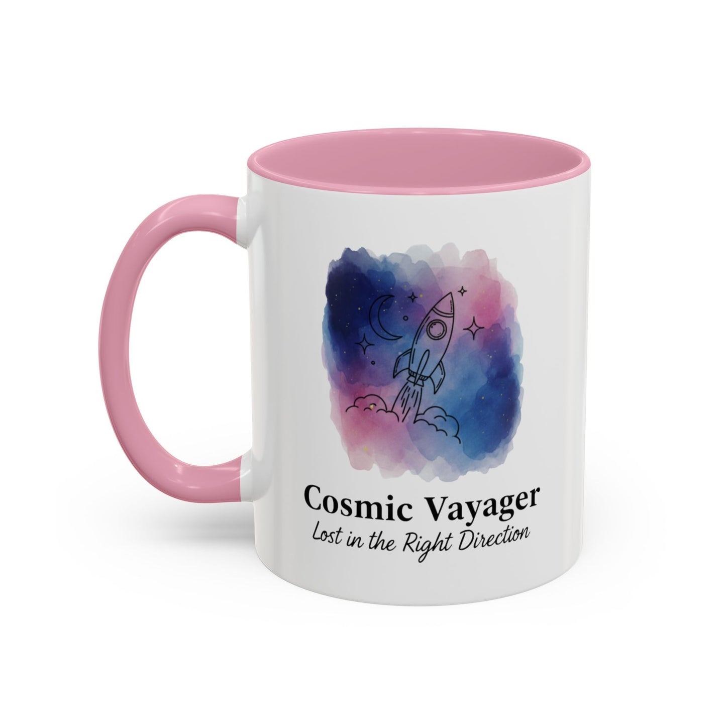 Cosmic Voyager Ceramic Coffee Mug – Space Rocket Art