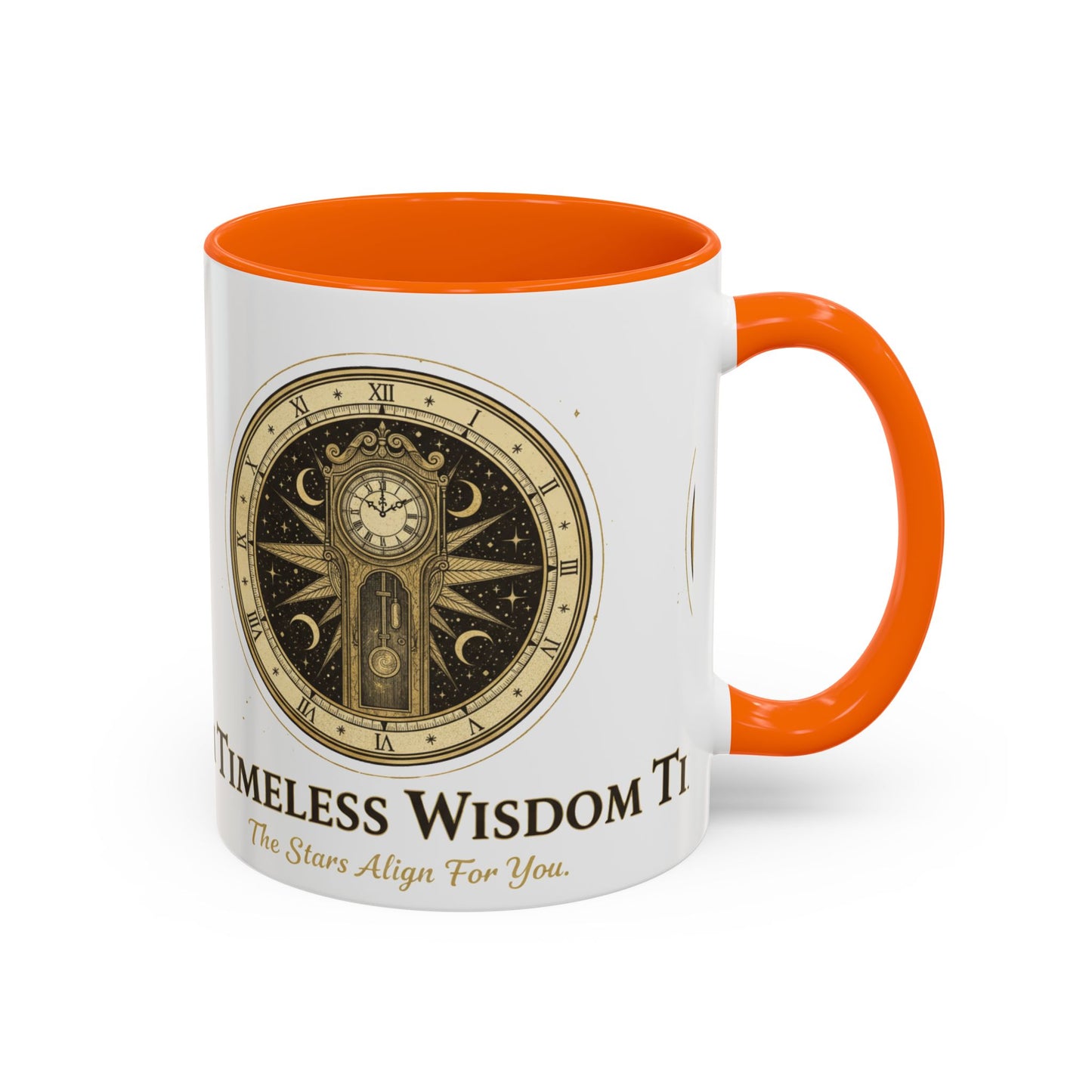 Vintage Celestial Clock Ceramic Coffee Mug | Timeless Wisdom Gift
