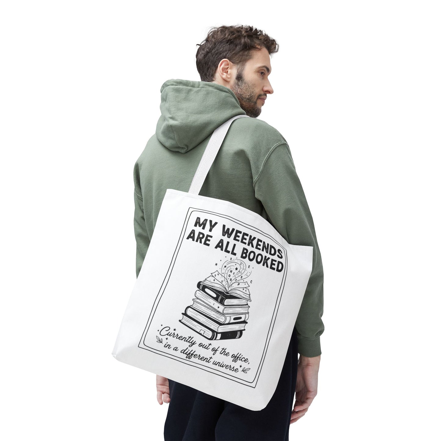 My Weekends Are All Booked Tote Bag | Funny Book Lover Gift | Bibliophile Aesthetic Canvas Bag | Literary Out of Office Tote