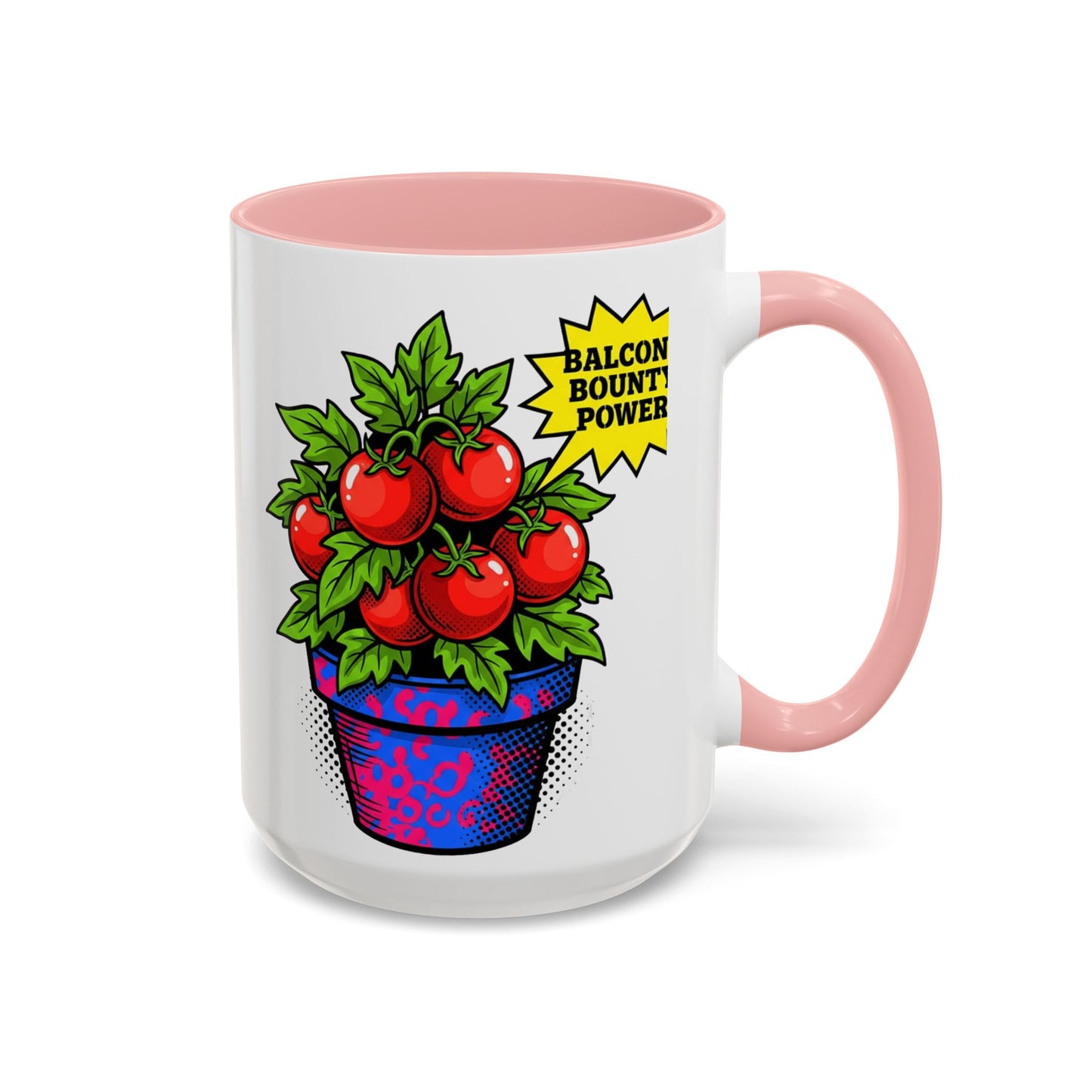 “Balcony Bounty Power!” Coffee Mug – Tomato Plant Garden Accent Mug