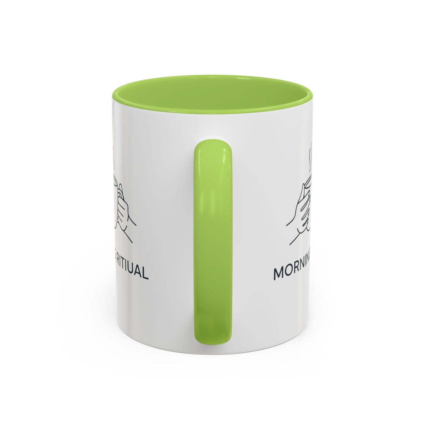 “Morning Ritual” Ceramic Coffee Mug, 11oz Accent Cup