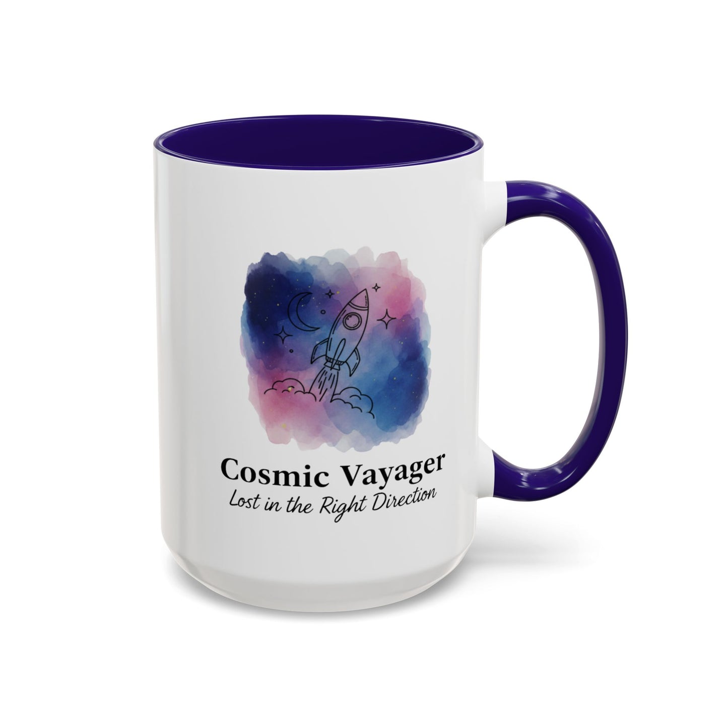 Cosmic Voyager Ceramic Coffee Mug – Space Rocket Art