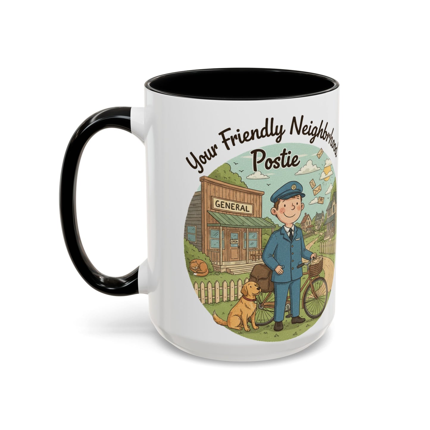 Cozy Neighborhood Coffee Mug Vintage Bike & Cottage Ceramic Accent Mug