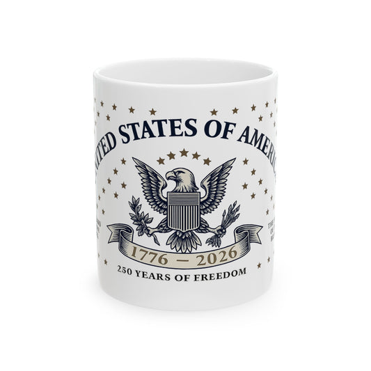 America 250 Commemorative Mug | 1776–2026 | 250 Years of Freedom