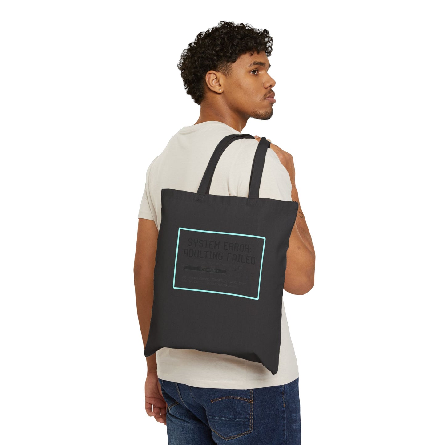 System Error: Adulting Failed Tote Bag | Funny Millennial Humor Canvas Bag | Retro Tech Aesthetic Student Gift