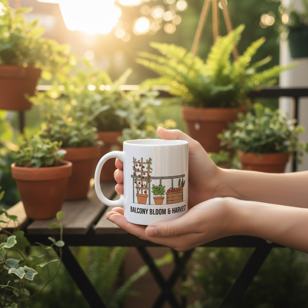 Farmers Market Harvest Ceramic Coffee Mug | Rustic Produce Gift