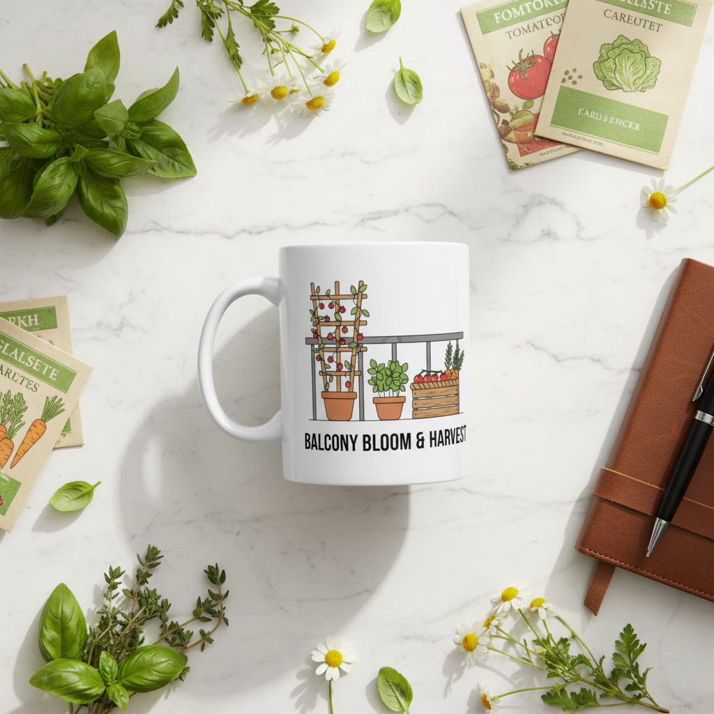 Farmers Market Harvest Ceramic Coffee Mug | Rustic Produce Gift