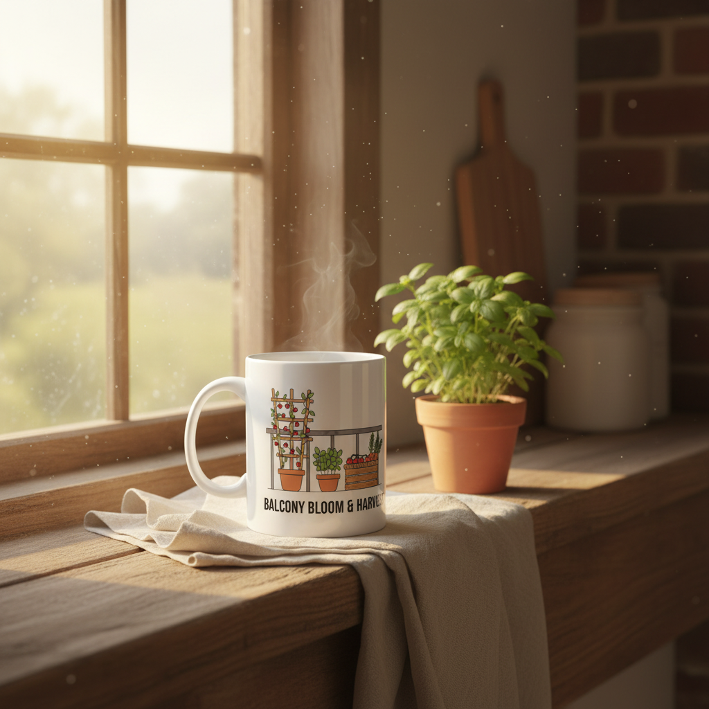 Farmers Market Harvest Ceramic Coffee Mug | Rustic Produce Gift