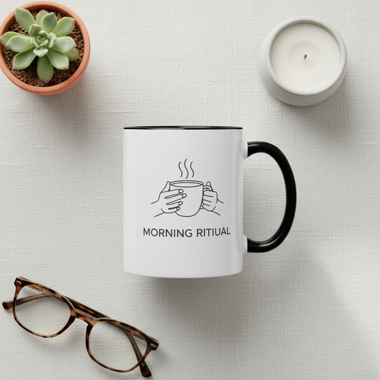 Mindful Morning Ritual Ceramic Coffee Mug | 11oz White Gift Cup