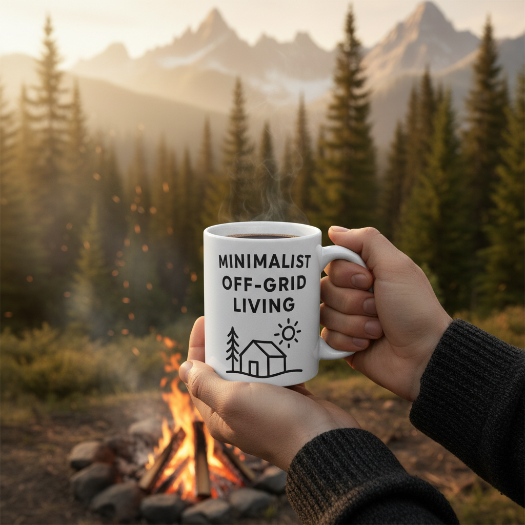 Minimalist Camper Ceramic Coffee Mug | 15oz Retro RV Gift