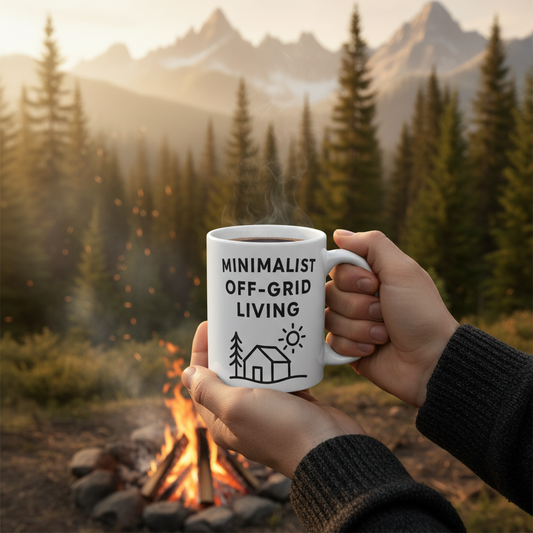 Minimalist Camper Ceramic Coffee Mug | 15oz Retro RV Gift