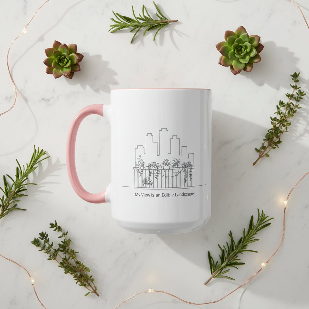 City Skyline Ceramic Coffee Mug, 11/15 oz Minimalist Design