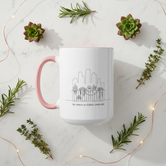 City Skyline Ceramic Coffee Mug, 11/15 oz Minimalist Design