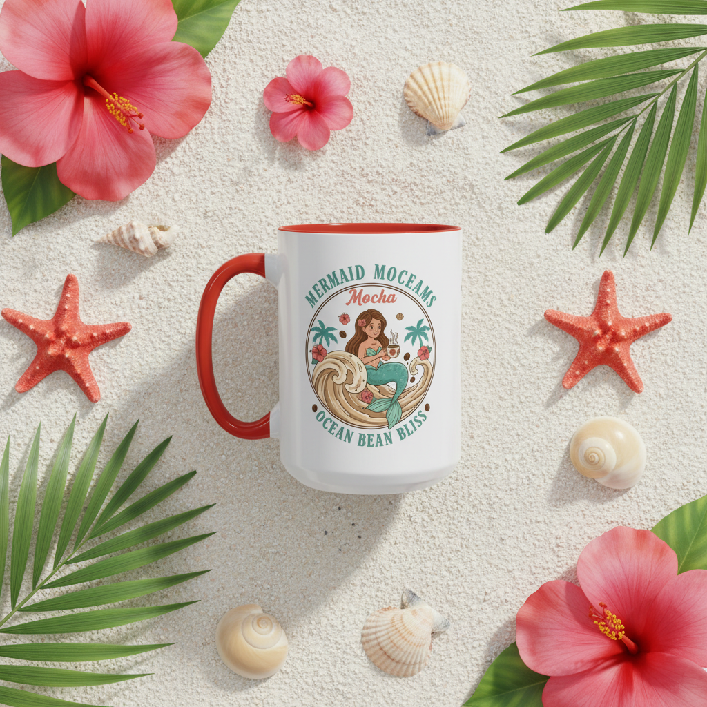 Tropical Palm Ceramic Coffee Mug | Paradise Awaits Beach Gift