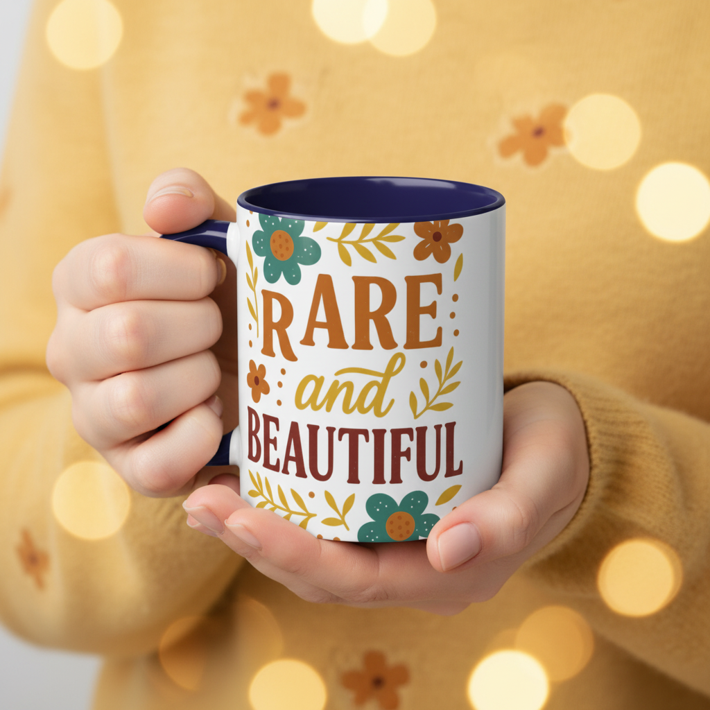 Rare and Beautiful Floral Ceramic Coffee Mug | Inspirational Gift for Her
