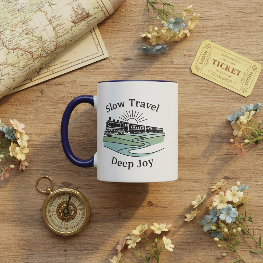 Vintage Camper Road Trip Ceramic Coffee Mug | 15oz Camping Gift