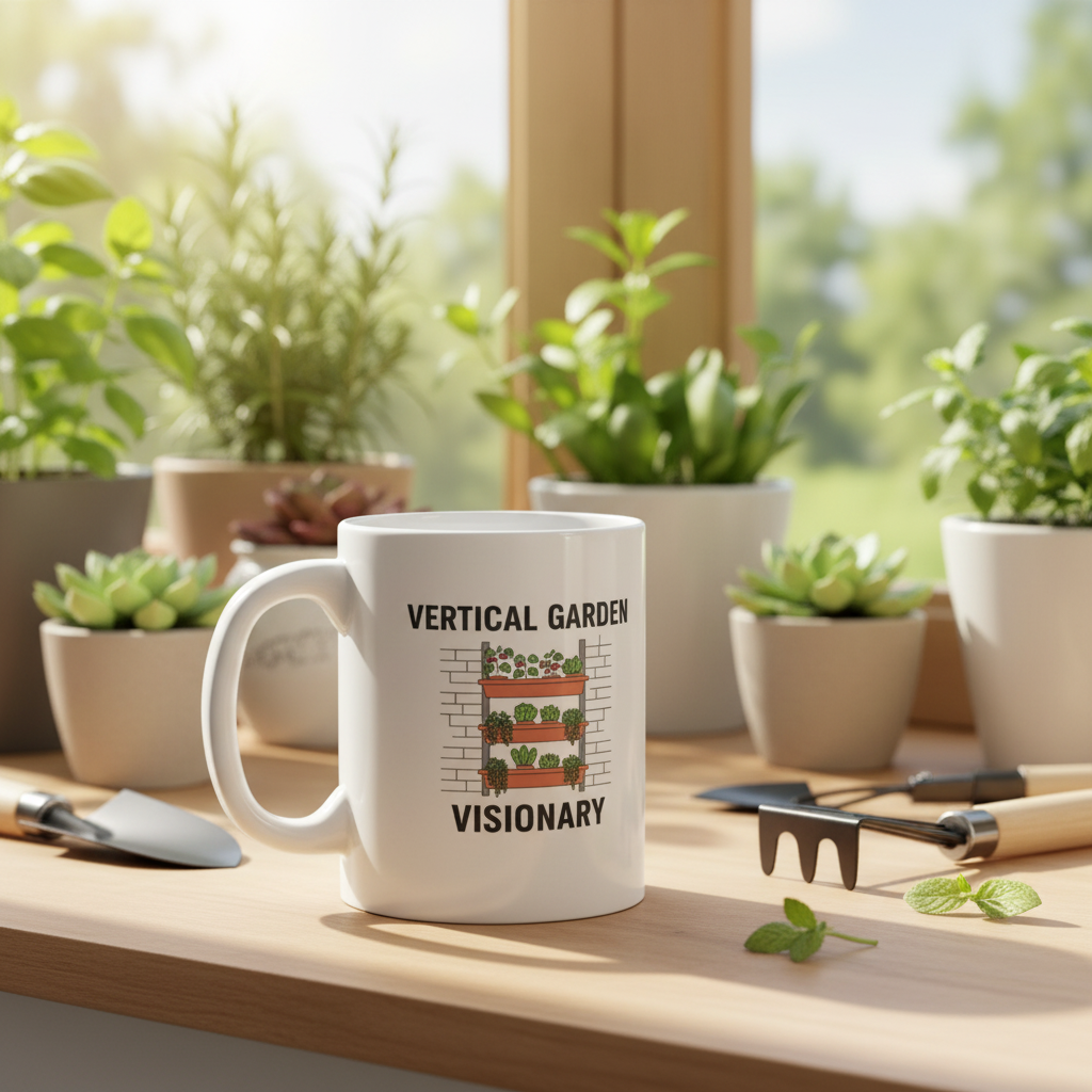 Vertical Garden Vision Ceramic Mug — Funny Plant Mom Quote Coffee Cup (11oz/15oz)