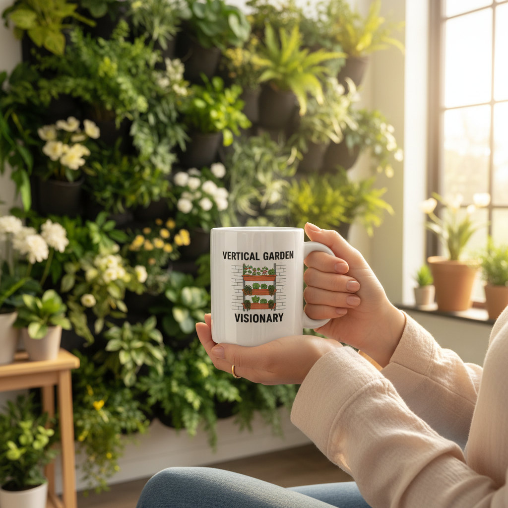Vertical Garden Vision Ceramic Mug — Funny Plant Mom Quote Coffee Cup (11oz/15oz)