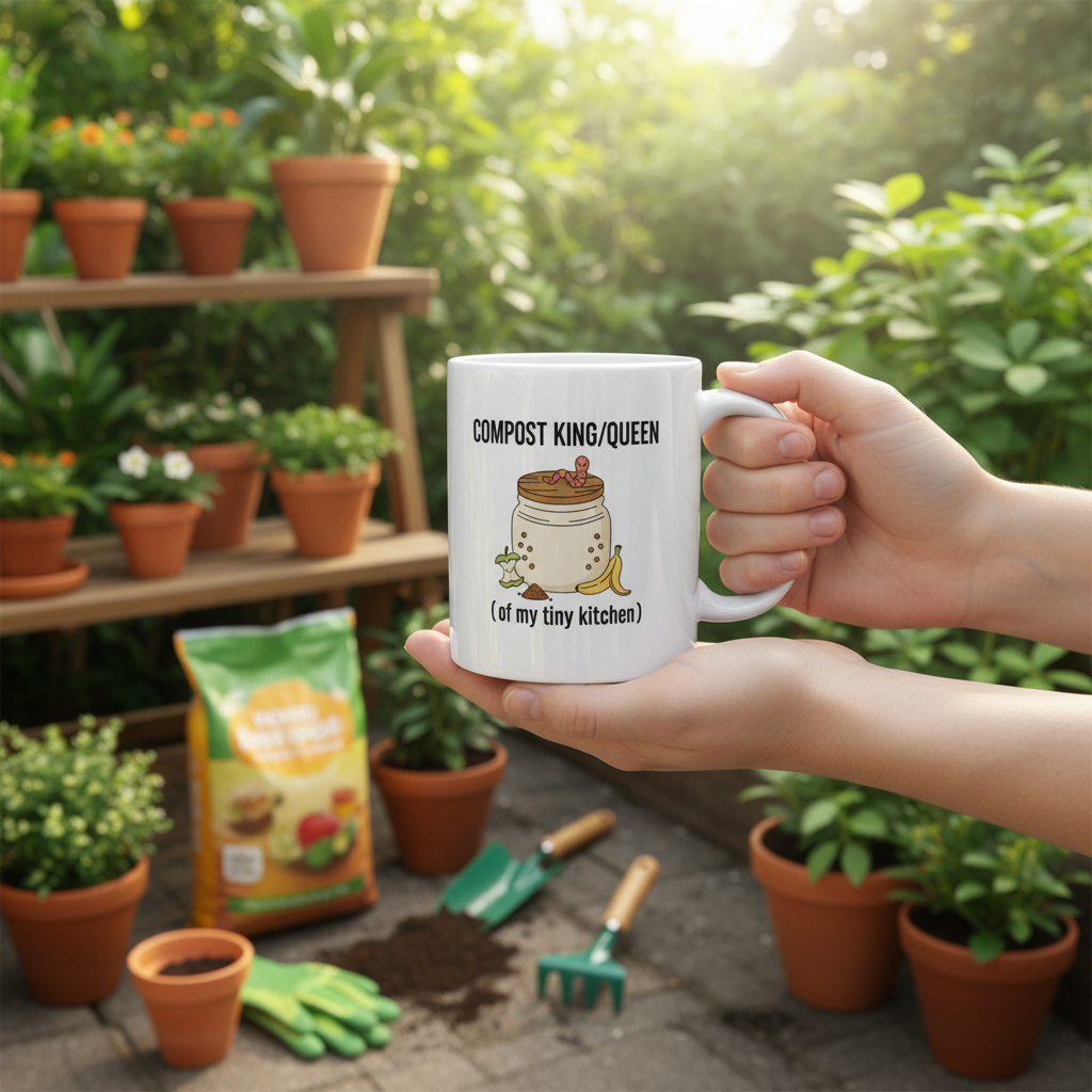 Funny Gardening Ceramic Coffee Mug | Composting Is My Love Language Gift