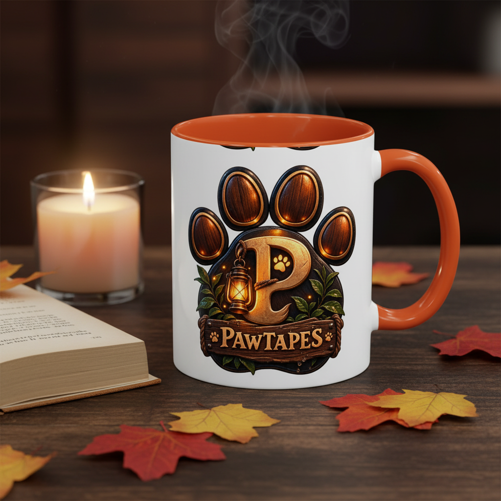 PawTapes Paw Print Accent Mug — Official Channel Merch | 11oz & 15oz