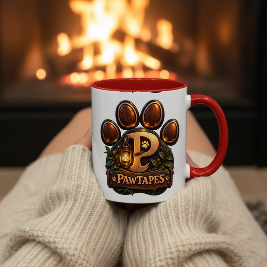 PawTapes Paw Print Accent Mug — Official Channel Merch | 11oz & 15oz