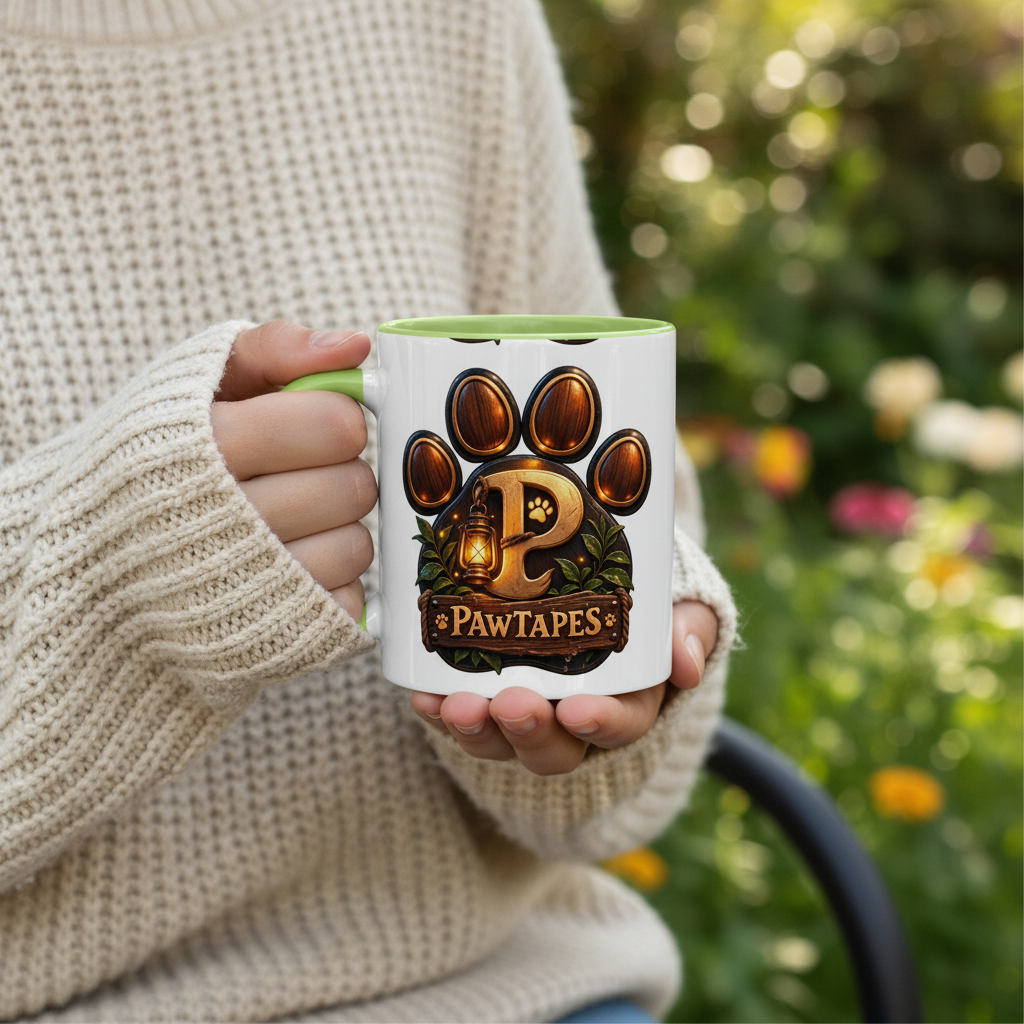 PawTapes Paw Print Accent Mug — Official Channel Merch | 11oz & 15oz
