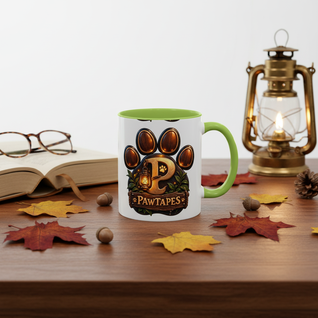 PawTapes Paw Print Accent Mug — Official Channel Merch | 11oz & 15oz