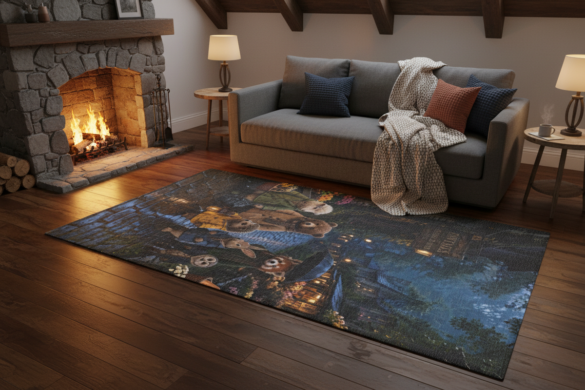 PAWTAPES™ Woodland Road Cozy Animal Rug