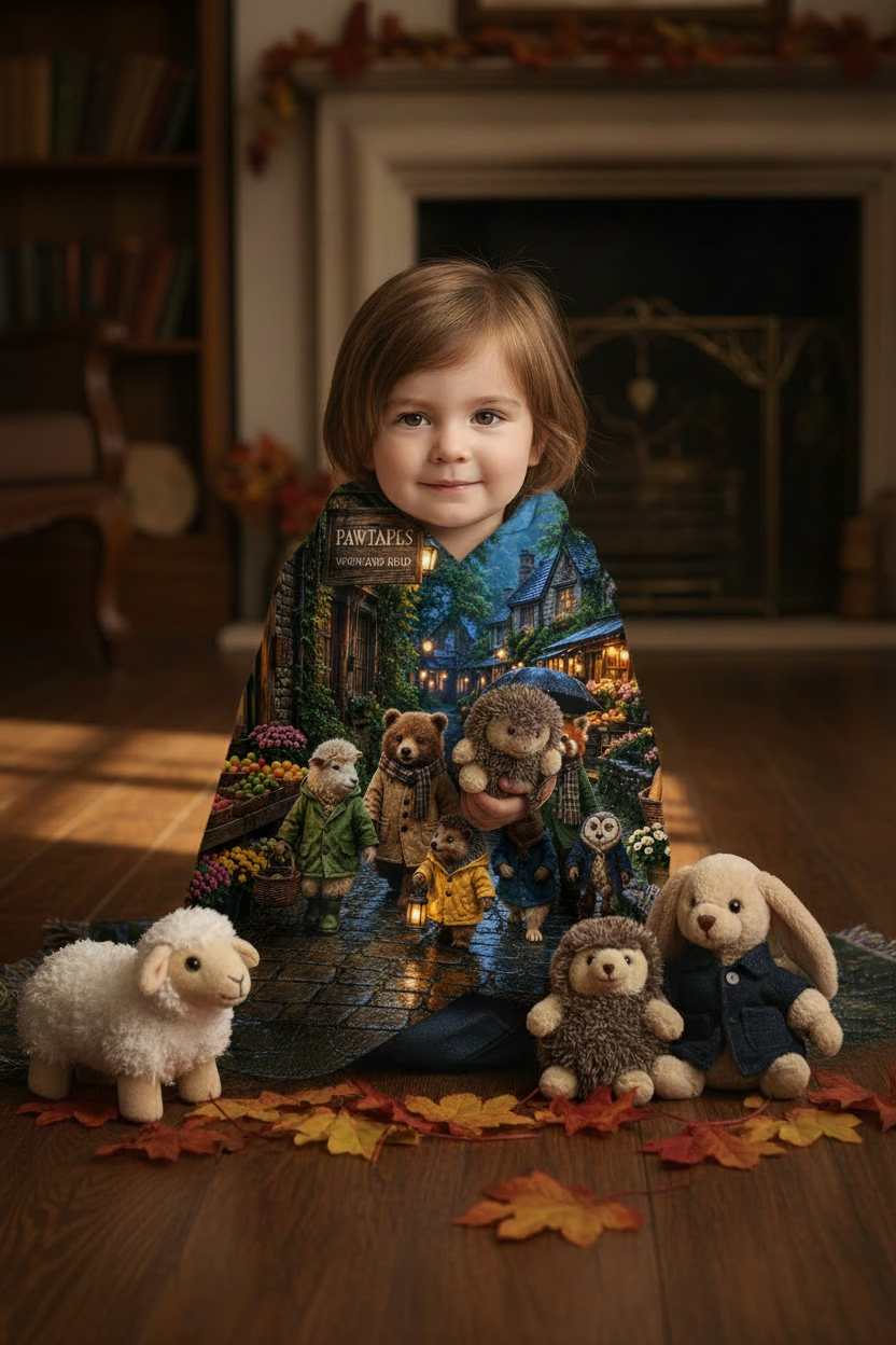 PAWTAPES™ Woodland Road Cozy Animal Plush Blanket
