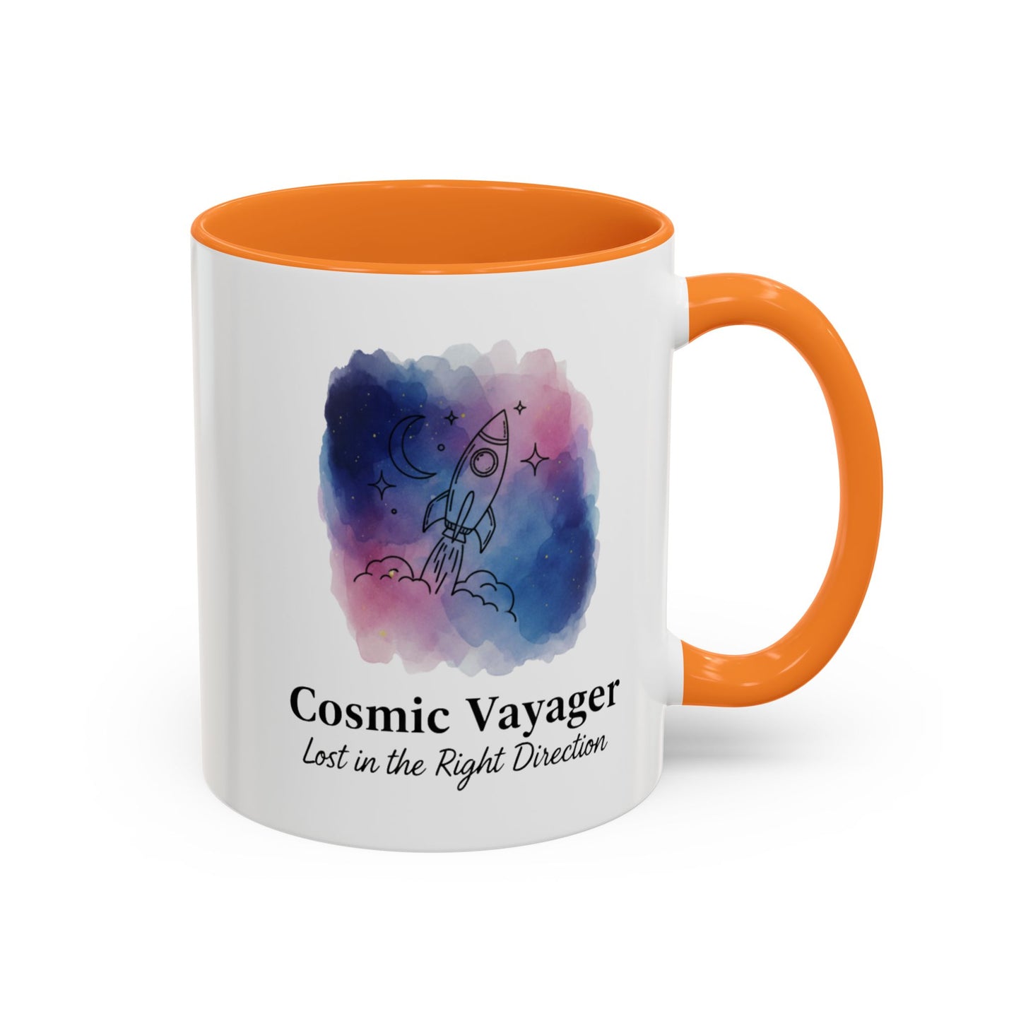 Cosmic Voyager Ceramic Coffee Mug – Space Rocket Art