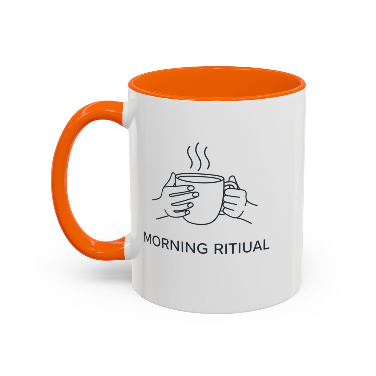 “Morning Ritual” Ceramic Coffee Mug, 11oz Accent Cup