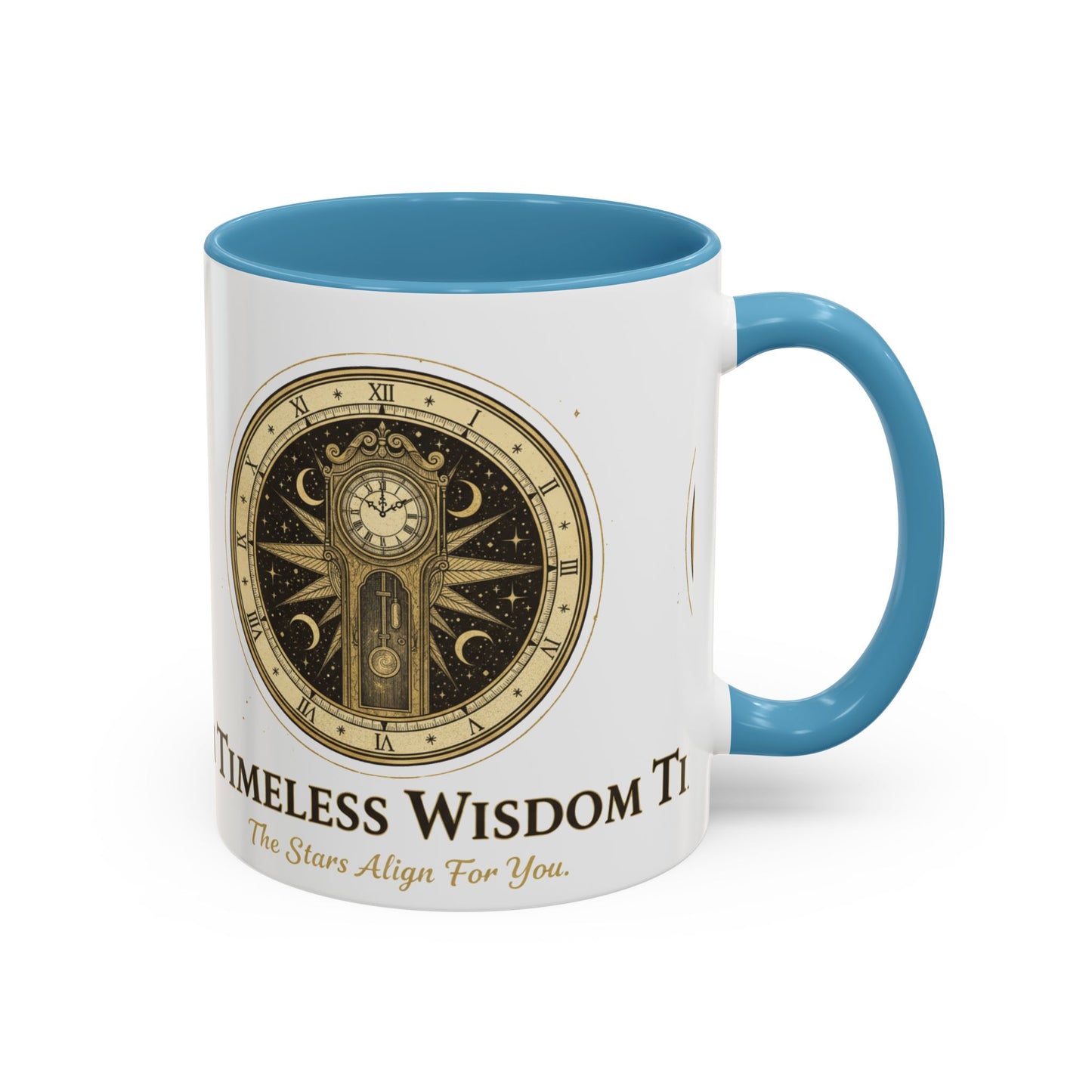 Vintage Celestial Clock Ceramic Coffee Mug | Timeless Wisdom Gift