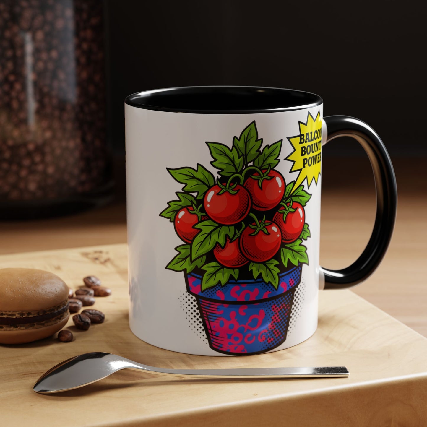 “Balcony Bounty Power!” Coffee Mug – Tomato Plant Garden Accent Mug