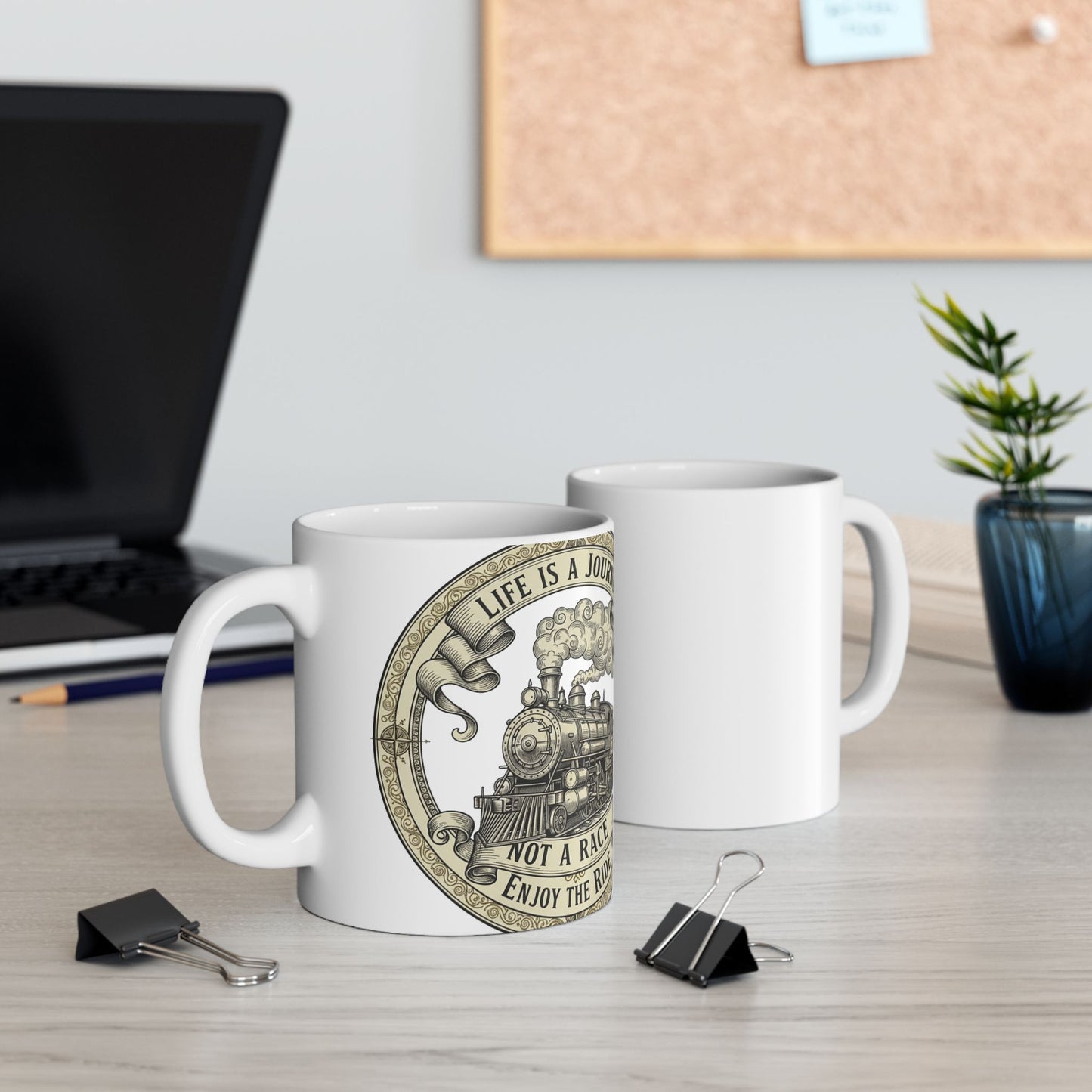Vintage Camper Road Trip Coffee Mug “Enjoy the Journey” Ceramic Accent Mug