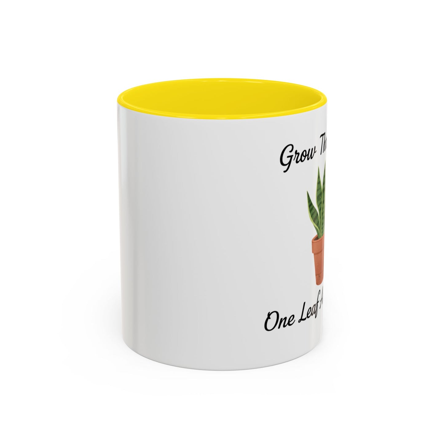 Grow Through It Coffee Mug “One Leaf At A Time” Plant Lover Ceramic Accent Mug