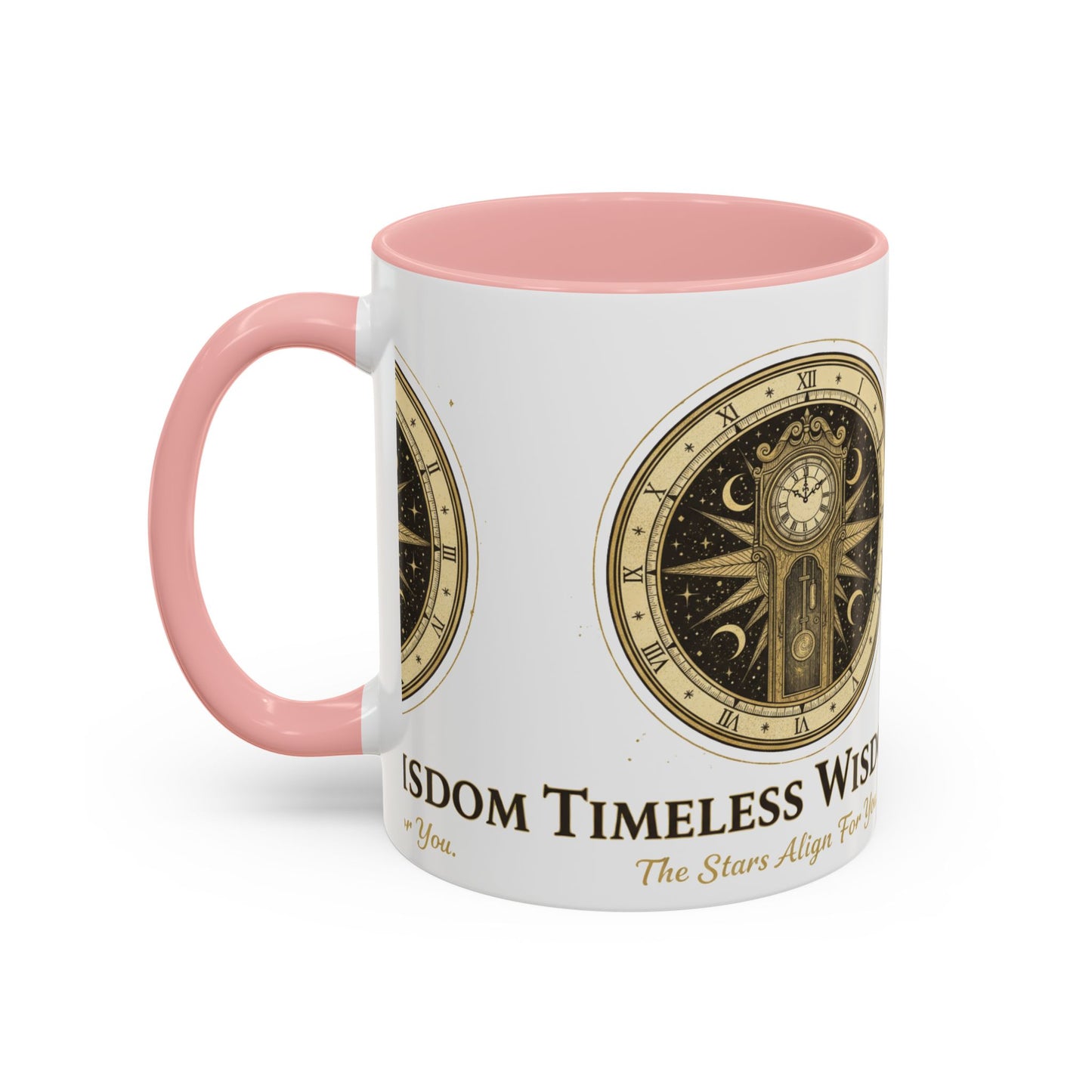 Vintage Celestial Clock Ceramic Coffee Mug | Timeless Wisdom Gift