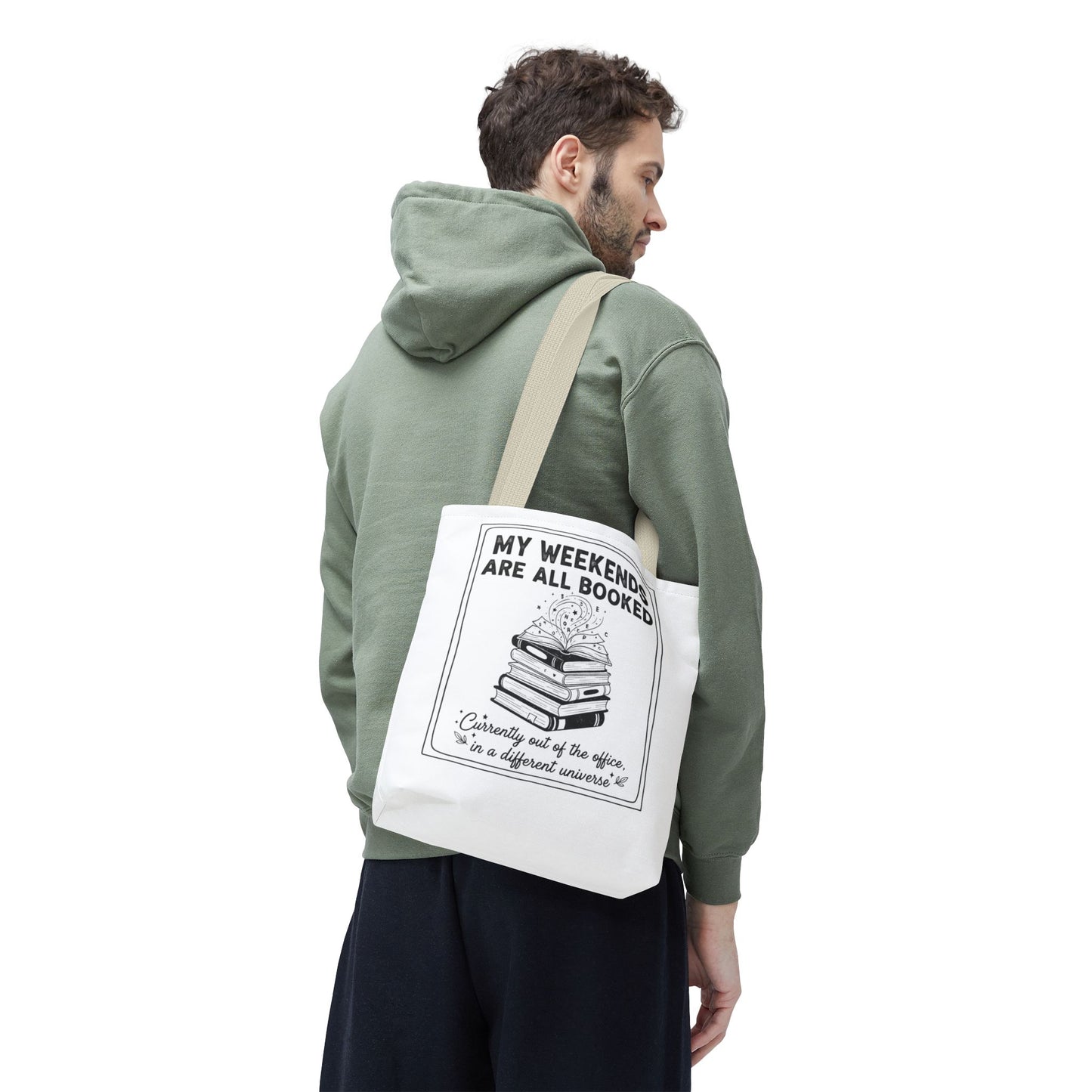 My Weekends Are All Booked Tote Bag | Funny Book Lover Gift | Bibliophile Aesthetic Canvas Bag | Literary Out of Office Tote