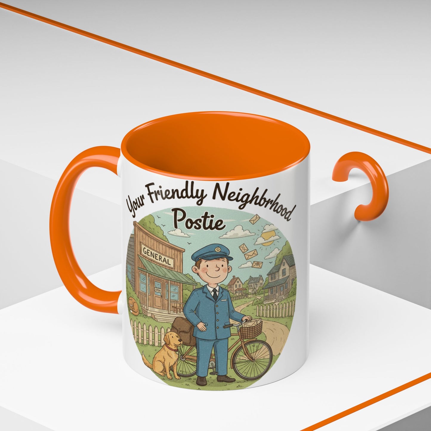Cozy Neighborhood Coffee Mug Vintage Bike & Cottage Ceramic Accent Mug