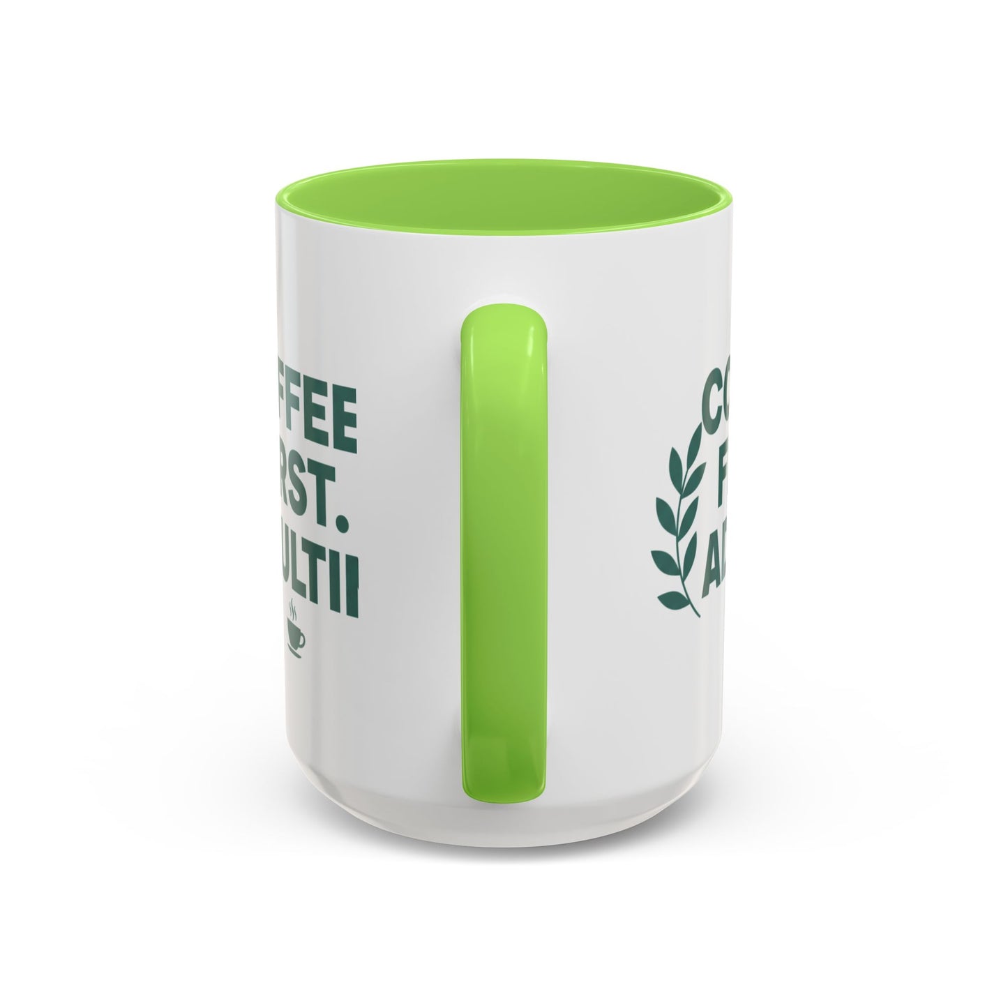 Funny Coffee First Adulting Later Ceramic Mug | 15oz White Gift Cup