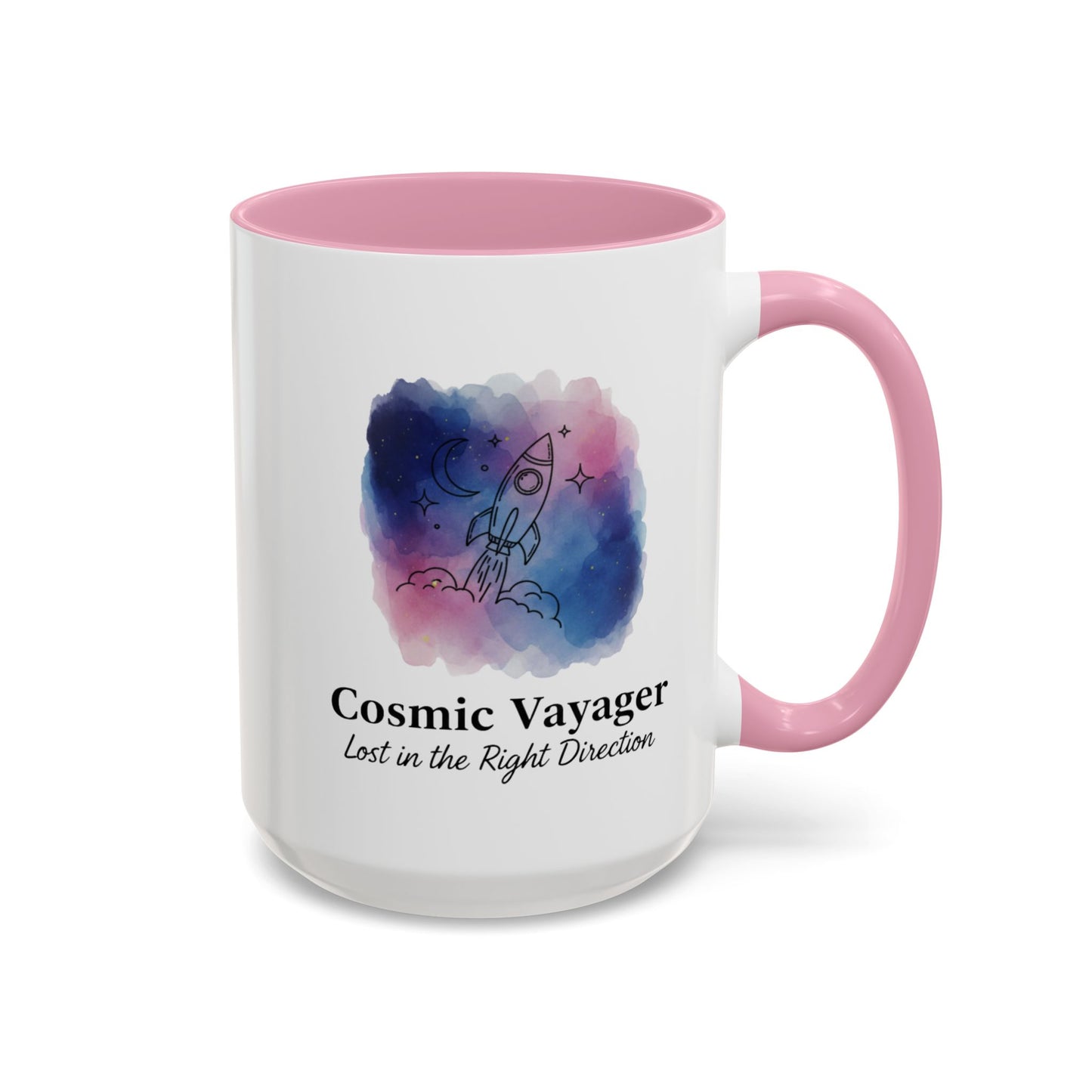 Cosmic Voyager Ceramic Coffee Mug – Space Rocket Art