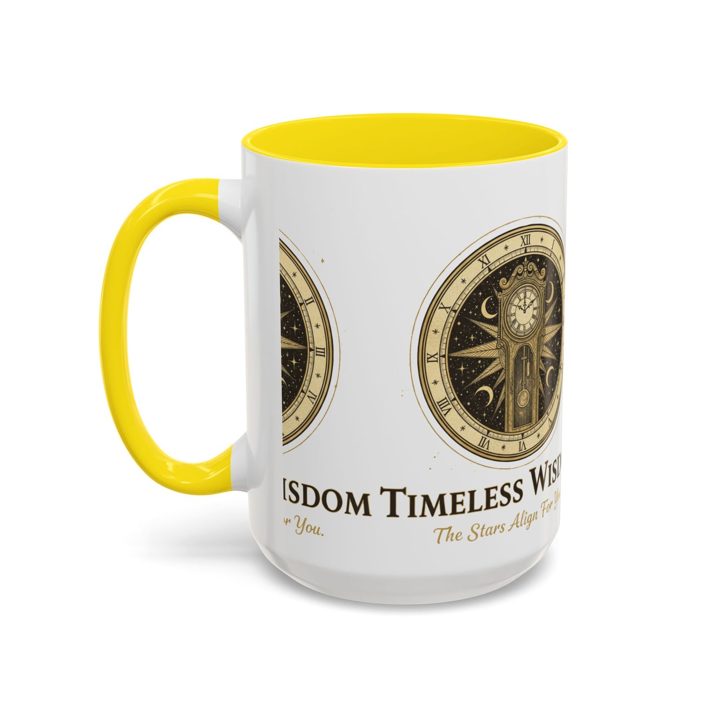 Vintage Celestial Clock Ceramic Coffee Mug | Timeless Wisdom Gift