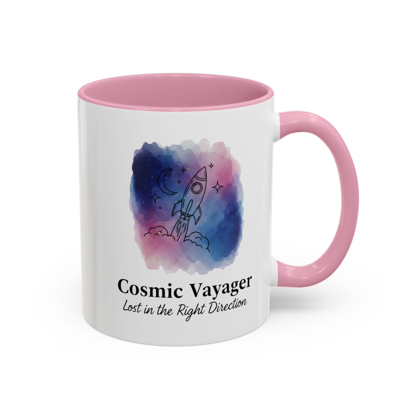 Cosmic Voyager Ceramic Coffee Mug – Space Rocket Art