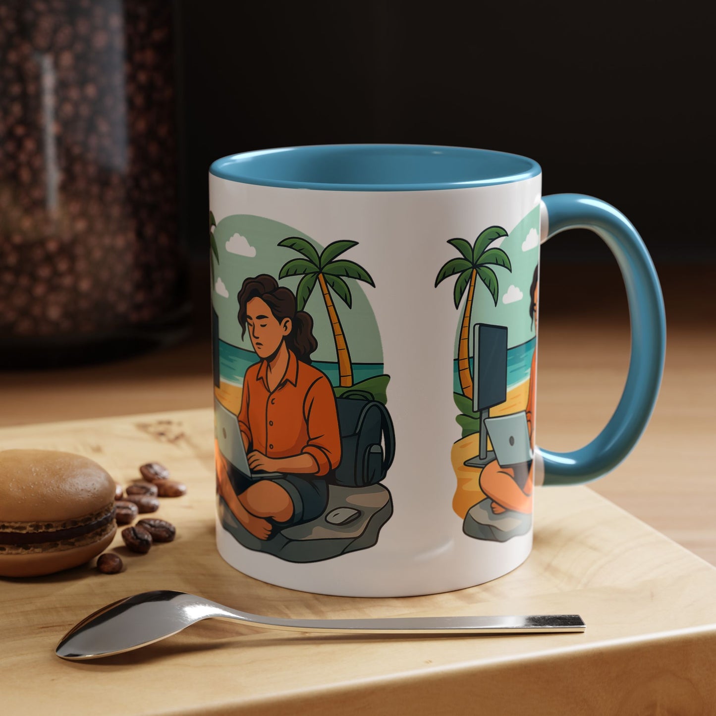 “Be Beautiful” Black-Trim Ceramic Coffee Mug