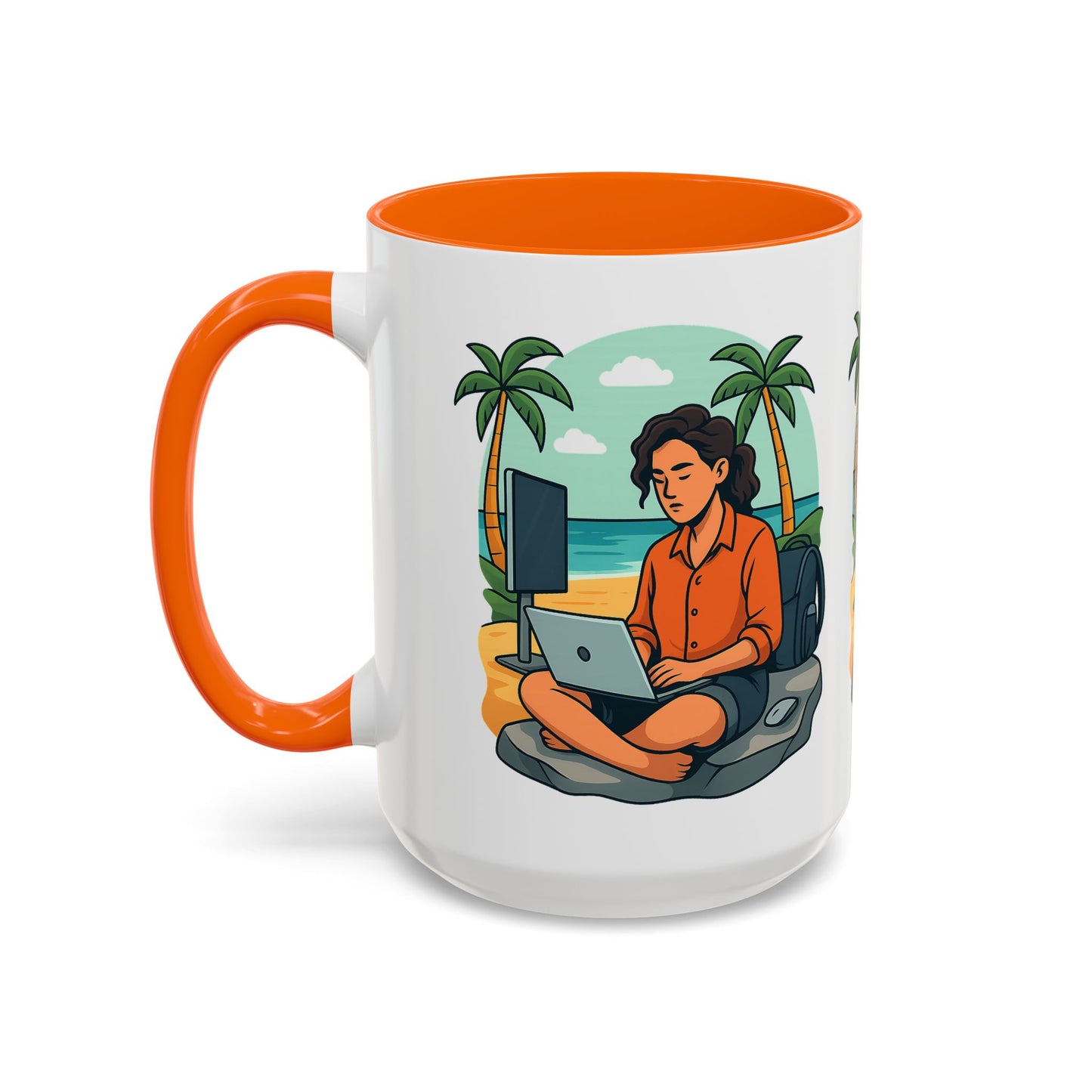 “Be Beautiful” Black-Trim Ceramic Coffee Mug